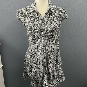 Vintage BCX black and white button up dress Sz L